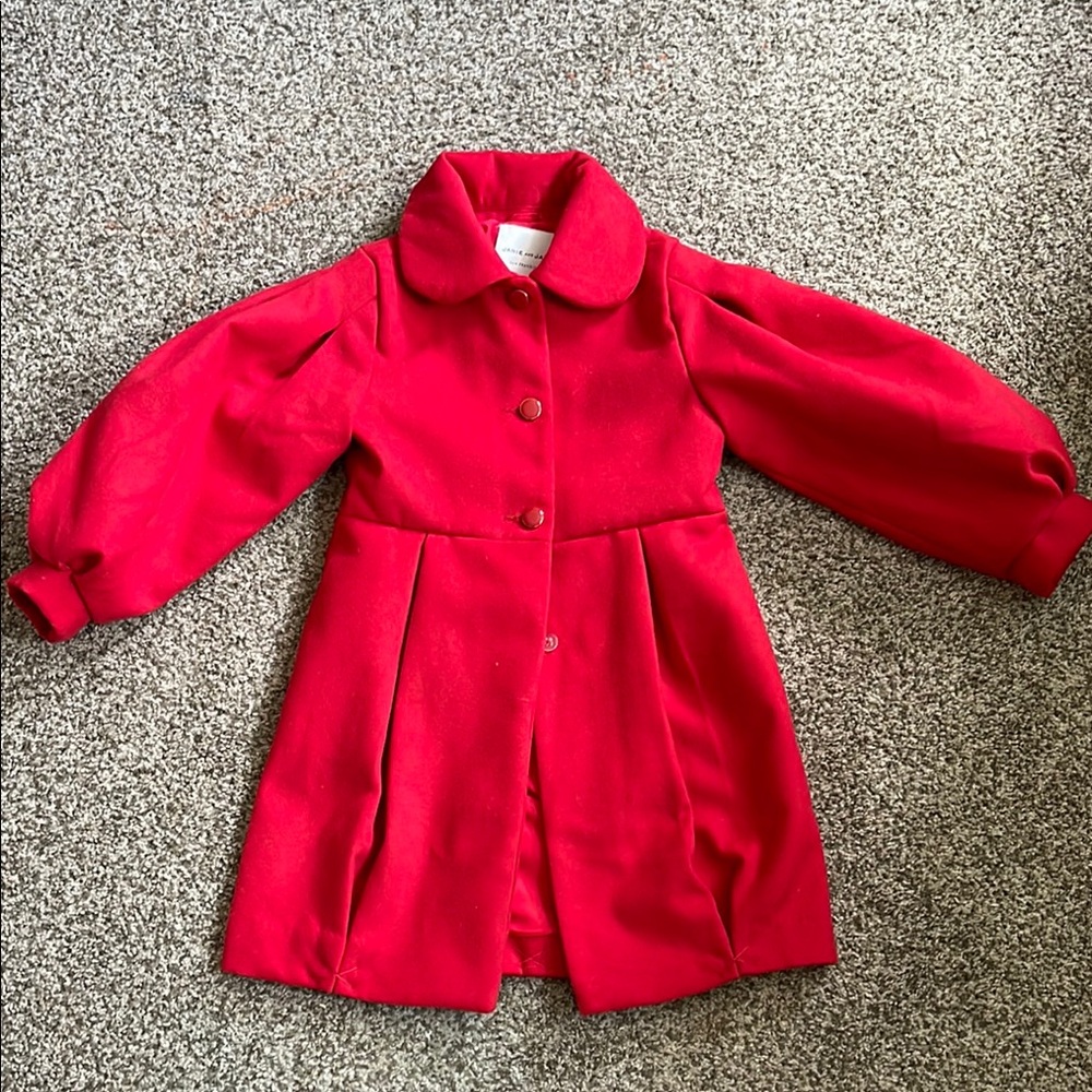 Janie and Jack Red Cape with A-line Silhouette and Structured Collar